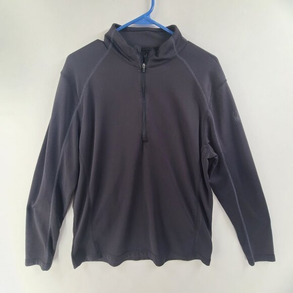 Spyder Men's 1/4 Zip Fleece Lined Long Sleeve Pullover  Black Size L Gorpcore - Picture 1 of 6